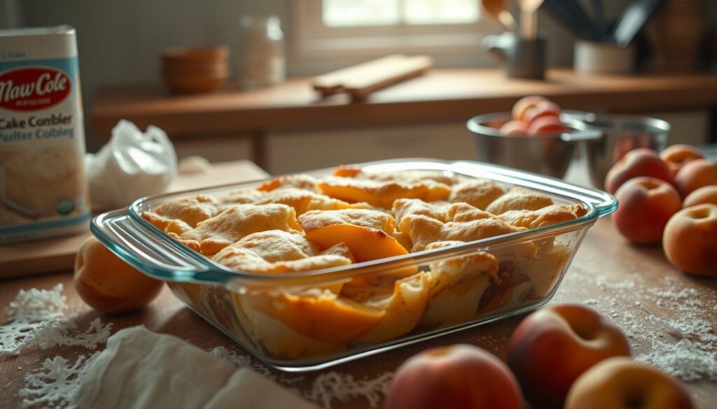 Baking Peach Cobbler