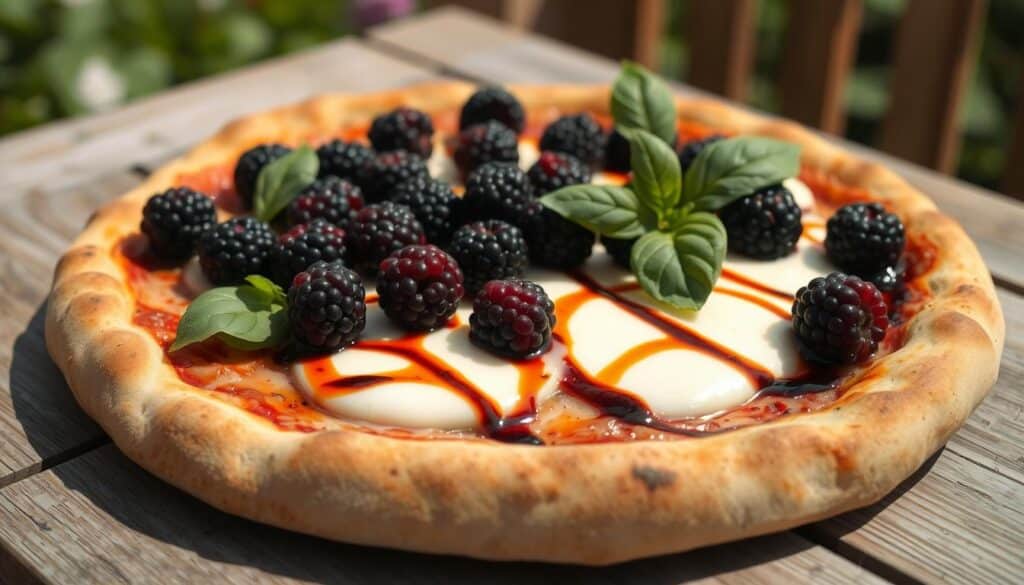 Cheese and Fruit on Pizza