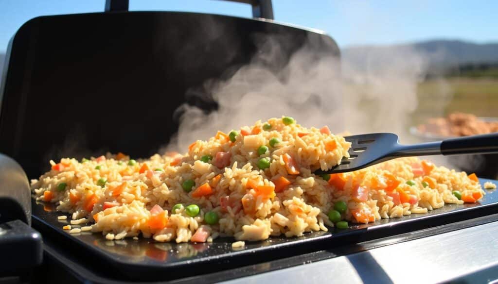 Chicken Fried Rice on Griddle