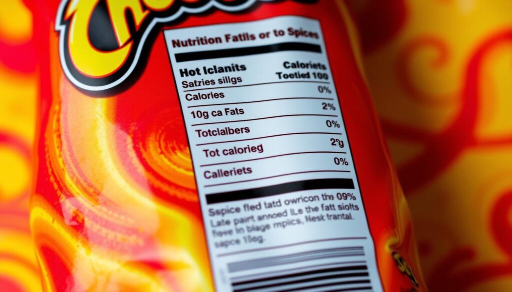 Hot Cheetos Nutrition Label