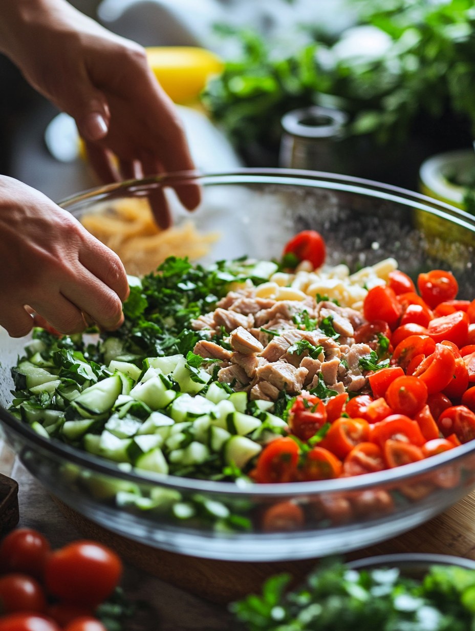 Tuna Pasta Salad ingredients