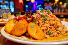 curry apple and deep fried rice recipe