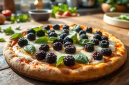 easy blackberry basil pizza