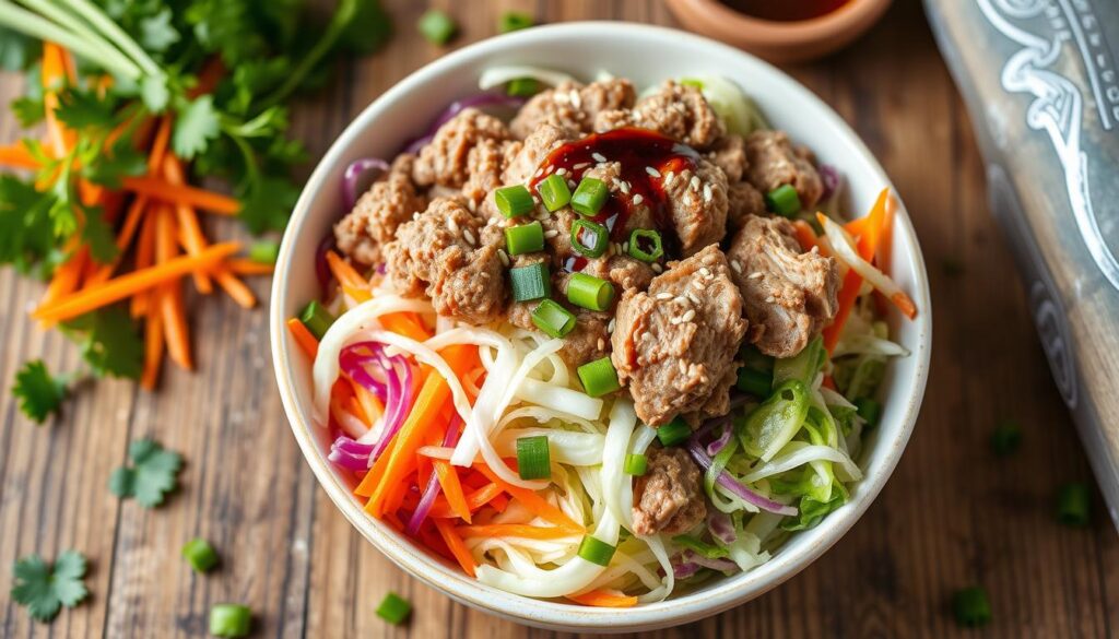 low carb egg roll in a bowl