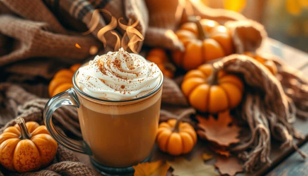 pumpkin spice latte with cream